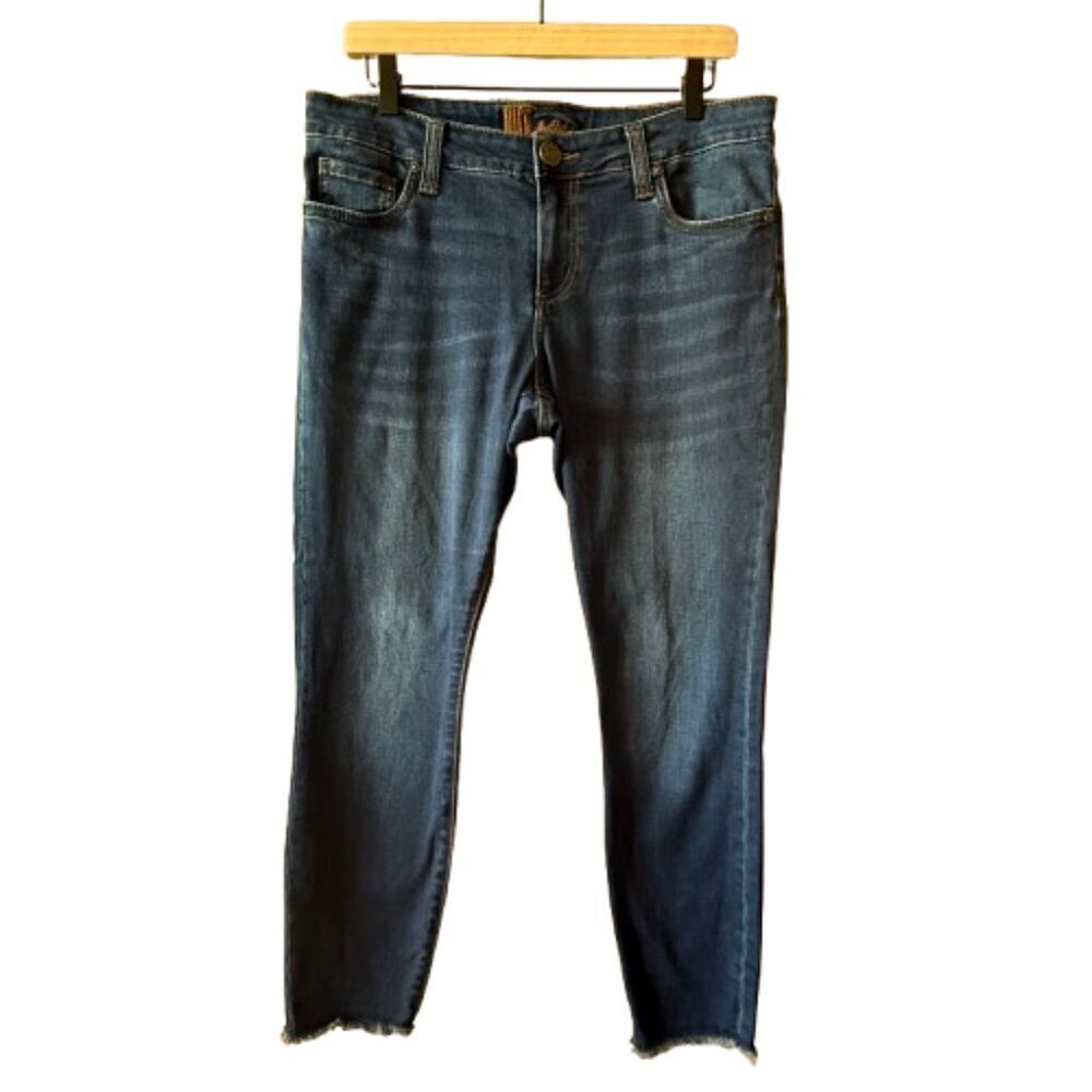 Women's 10 Kut from the Kloth Skinny Ankle Jeans Raw Hem Zipper Fly